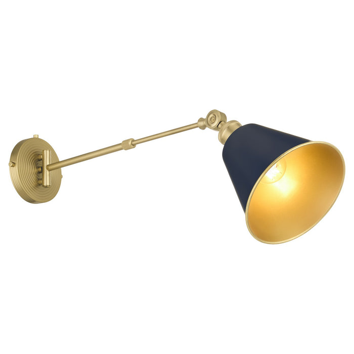 Myhouse Lighting Quorum - 5320-1-3280 - One Light Wall Mount - Bailey - Blue w/ Aged Brass