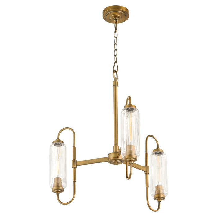 Myhouse Lighting Quorum - 6015-3-47 - Three Light Chandelier - Whitmire - Brushed Brass