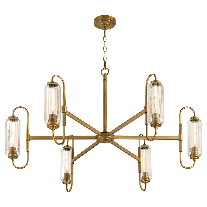 Myhouse Lighting Quorum - 6015-6-47 - Six Light Chandelier - Whitmire - Brushed Brass