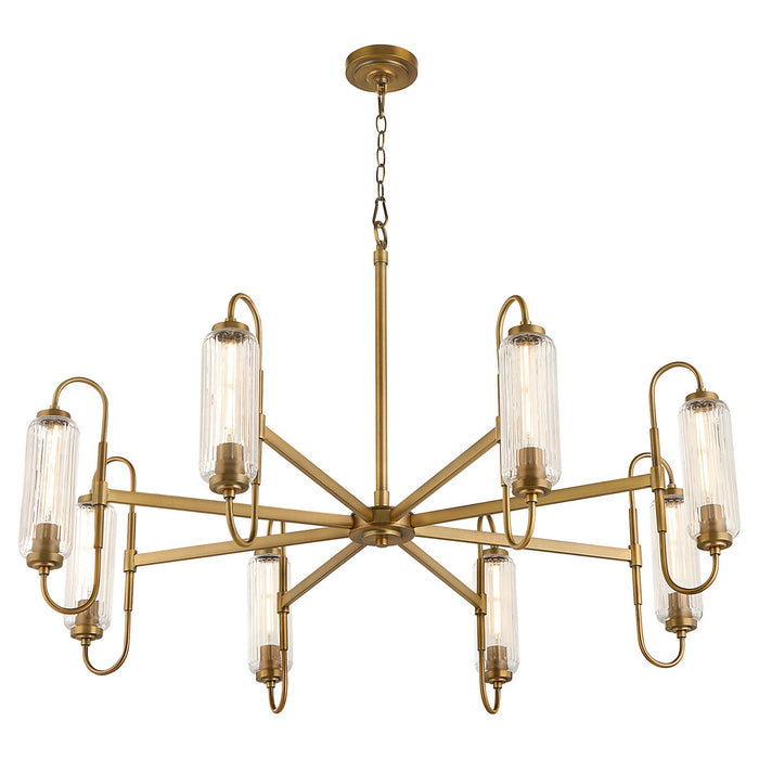 Myhouse Lighting Quorum - 6015-8-47 - Eight Light Chandelier - Whitmire - Brushed Brass