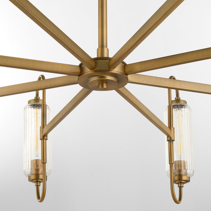 Myhouse Lighting Quorum - 6015-8-47 - Eight Light Chandelier - Whitmire - Brushed Brass