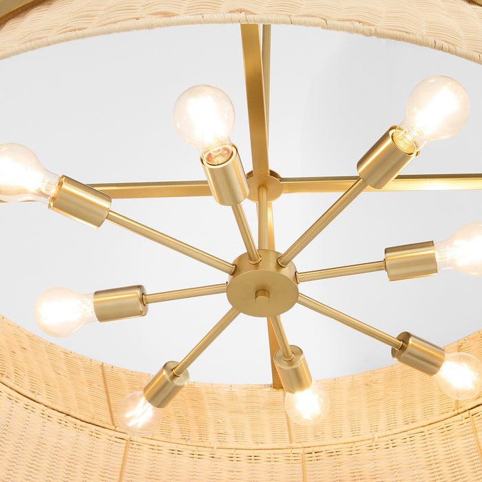 Myhouse Lighting Quorum - 6123-8-47 - Eight Light Pendant - Fairview - Brushed Brass