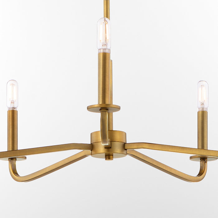 Myhouse Lighting Quorum - 6307-5-47 - Five Light Chandelier - Rutherford - Brushed Brass