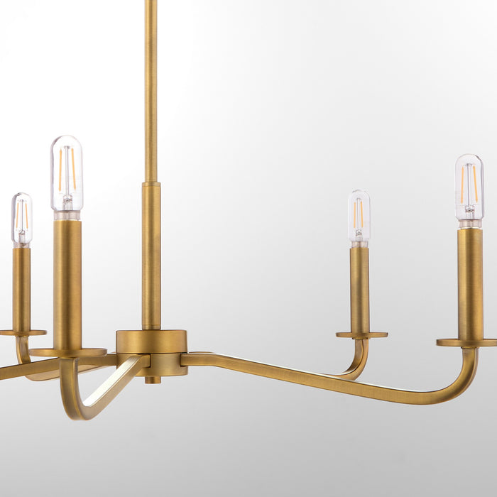 Myhouse Lighting Quorum - 6307-5-47 - Five Light Chandelier - Rutherford - Brushed Brass