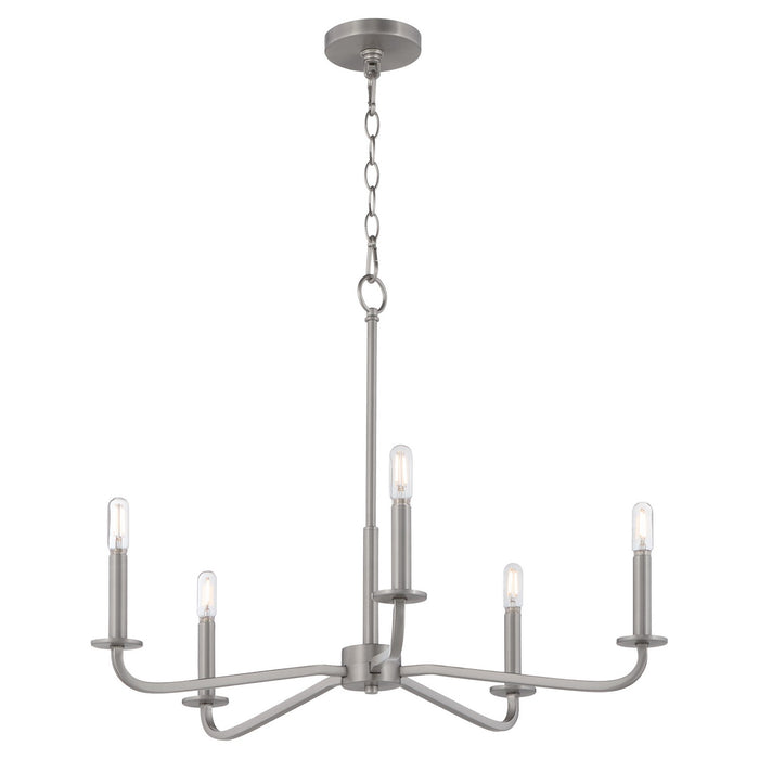 Myhouse Lighting Quorum - 6307-5-65 - Five Light Chandelier - Rutherford - Satin Nickel