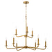 Myhouse Lighting Quorum - 6307-9-47 - Nine Light Chandelier - Rutherford - Brushed Brass