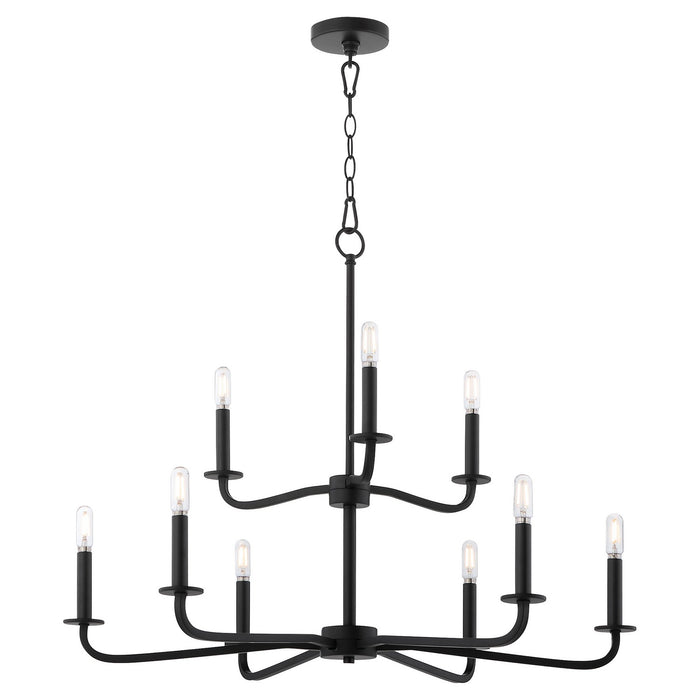 Myhouse Lighting Quorum - 6307-9-59 - Nine Light Chandelier - Rutherford - Matte Black