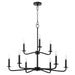 Myhouse Lighting Quorum - 6307-9-59 - Nine Light Chandelier - Rutherford - Matte Black
