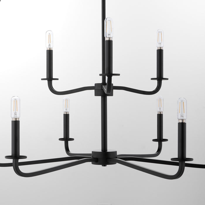 Myhouse Lighting Quorum - 6307-9-59 - Nine Light Chandelier - Rutherford - Matte Black