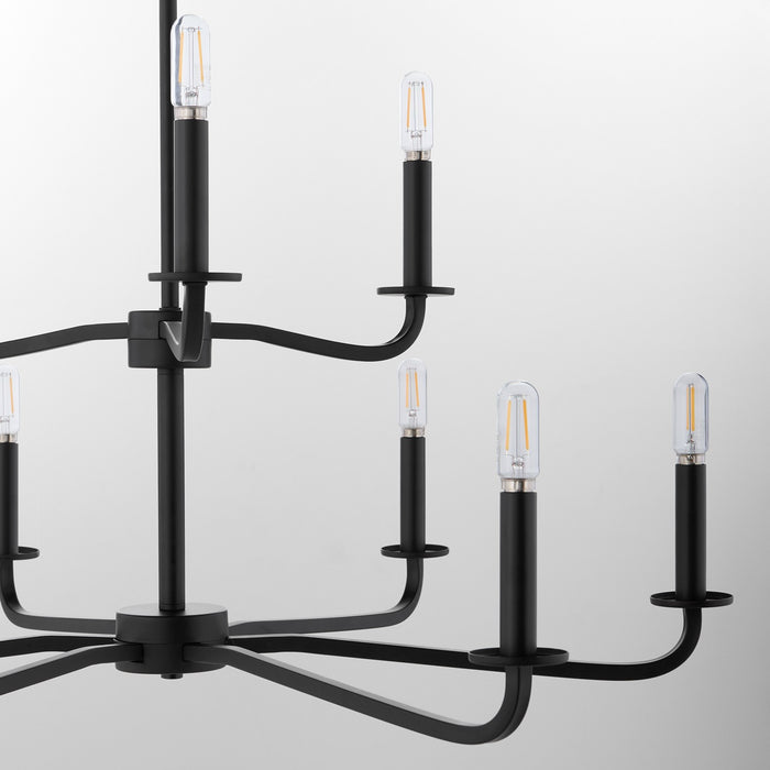 Myhouse Lighting Quorum - 6307-9-59 - Nine Light Chandelier - Rutherford - Matte Black