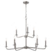Myhouse Lighting Quorum - 6307-9-65 - Nine Light Chandelier - Rutherford - Satin Nickel