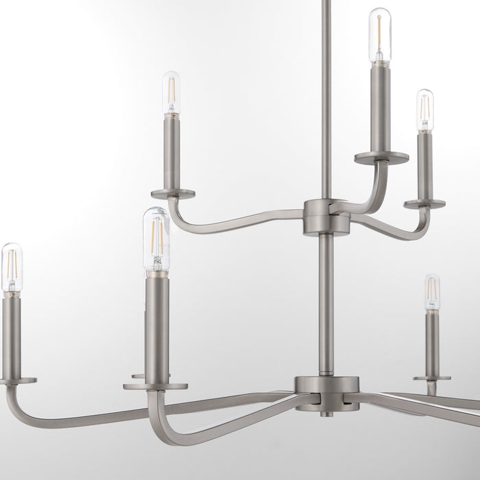 Myhouse Lighting Quorum - 6307-9-65 - Nine Light Chandelier - Rutherford - Satin Nickel
