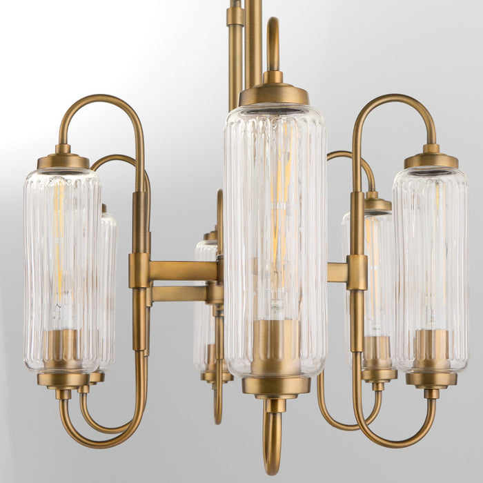 Myhouse Lighting Quorum - 6615-6-47 - Six Light Pendant - Whitmire - Brushed Brass