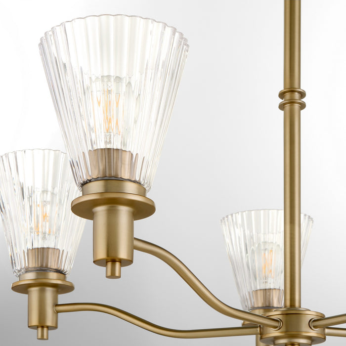 Myhouse Lighting Quorum - 6803-5-47 - Five Light Chandelier - Lawton - Brushed Brass