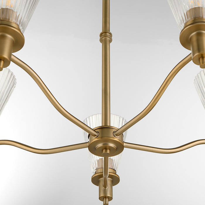 Myhouse Lighting Quorum - 6803-5-47 - Five Light Chandelier - Lawton - Brushed Brass