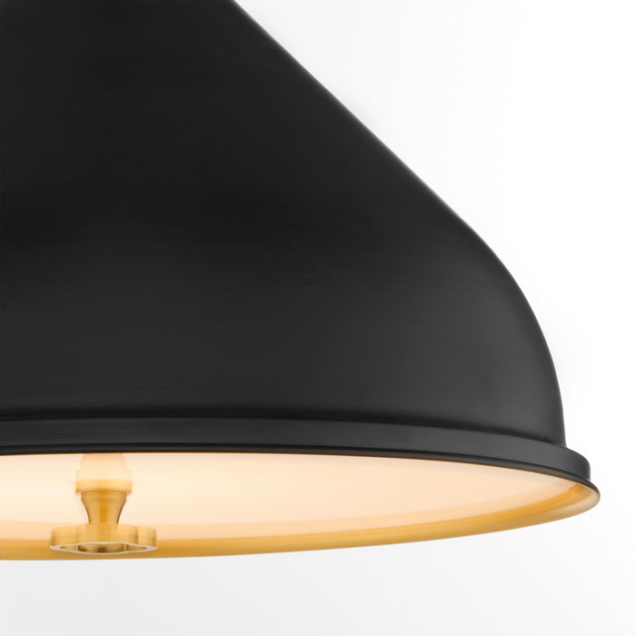 Myhouse Lighting Quorum - 6863-16-5980 - One Light Pendant - Bonnel - Matte Black / Aged Brass