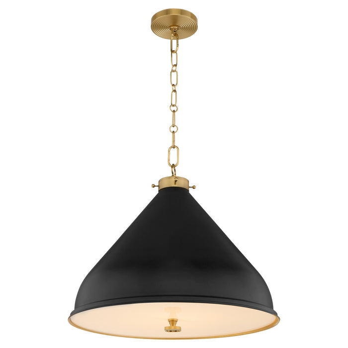 Myhouse Lighting Quorum - 6863-20-5980 - One Light Pendant - Bonnel - Matte Black / Aged Brass
