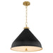 Myhouse Lighting Quorum - 6863-20-5980 - One Light Pendant - Bonnel - Matte Black / Aged Brass
