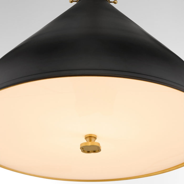 Myhouse Lighting Quorum - 6863-20-5980 - One Light Pendant - Bonnel - Matte Black / Aged Brass