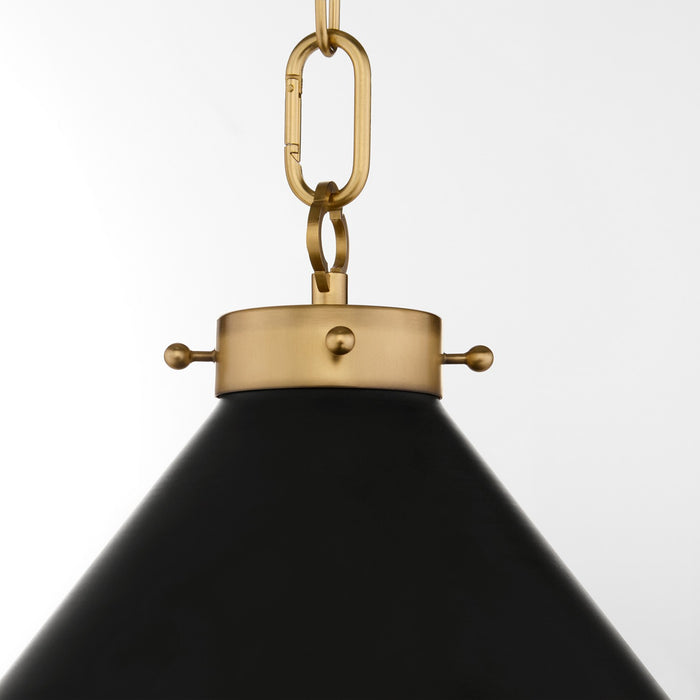 Myhouse Lighting Quorum - 6863-20-5980 - One Light Pendant - Bonnel - Matte Black / Aged Brass
