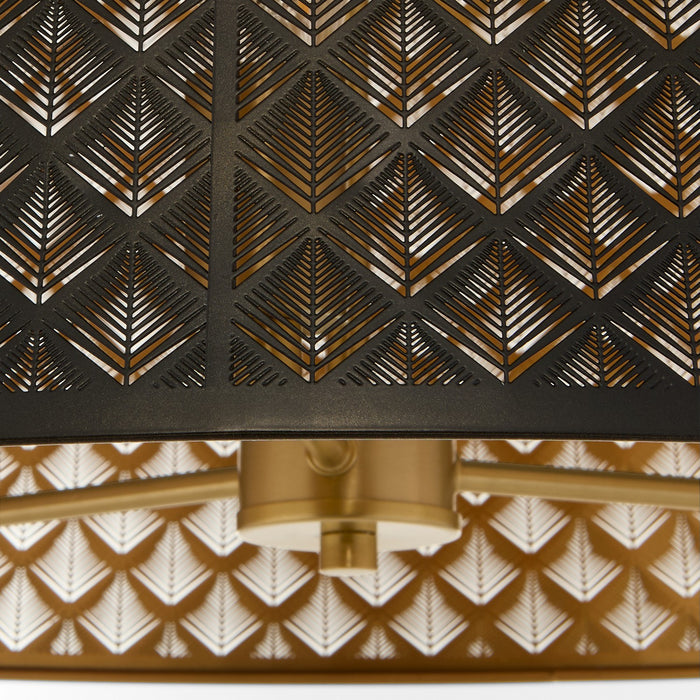 Myhouse Lighting Quorum - 8217-3-5980 - Three Light Pendant - Benedict - Matte Black / Aged Brass