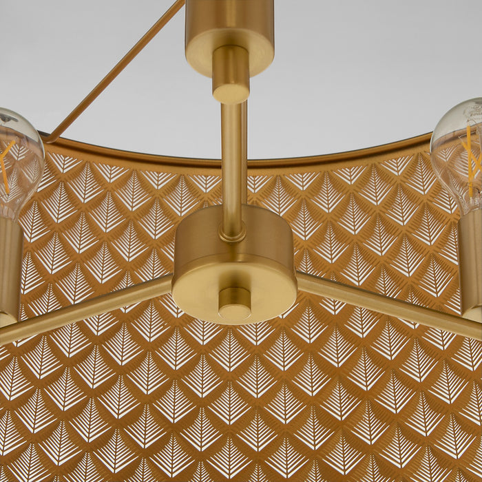 Myhouse Lighting Quorum - 8217-3-5980 - Three Light Pendant - Benedict - Matte Black / Aged Brass