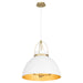 Myhouse Lighting Quorum - 823-3-0880 - Three Light Pendant - Pruitt - Studio White/ Aged Brass