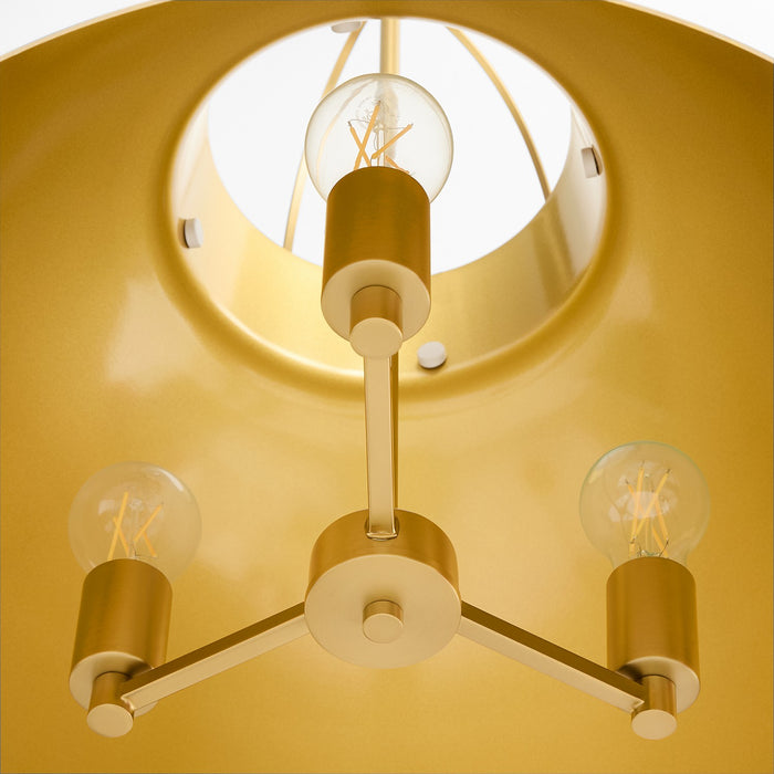 Myhouse Lighting Quorum - 823-3-0880 - Three Light Pendant - Pruitt - Studio White/ Aged Brass