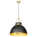 Myhouse Lighting Quorum - 823-3-5980 - Three Light Pendant - Pruitt - Matte Black/Aged Brass