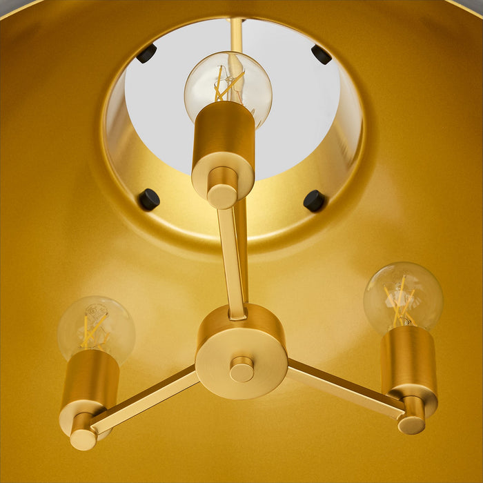 Myhouse Lighting Quorum - 823-3-5980 - Three Light Pendant - Pruitt - Matte Black/Aged Brass