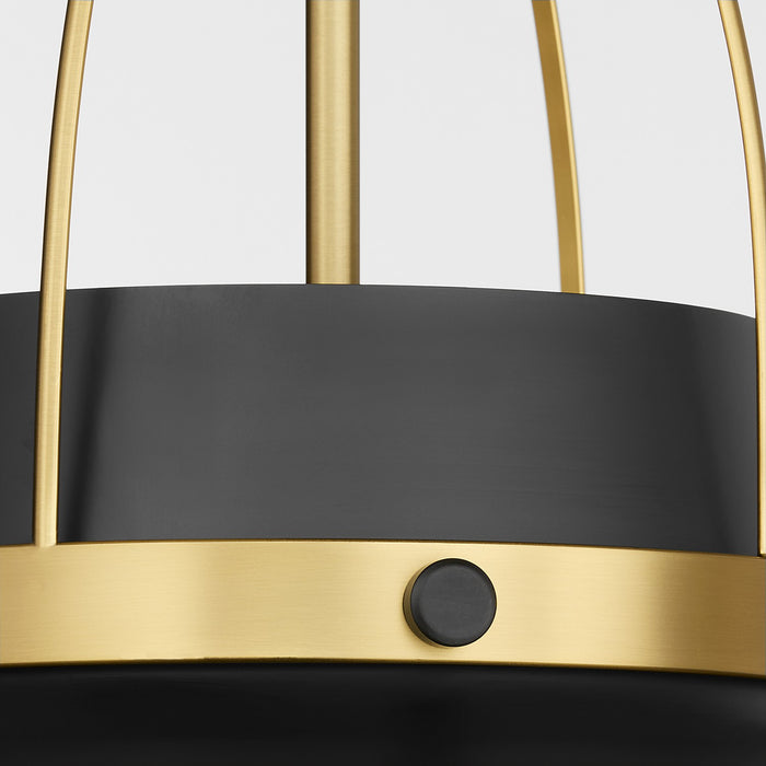 Myhouse Lighting Quorum - 823-3-5980 - Three Light Pendant - Pruitt - Matte Black/Aged Brass