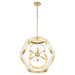Myhouse Lighting Quorum - 865-8-0880 - Eight Light Pendant - Domain - Studio White w/ Aged Brass