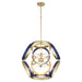 Myhouse Lighting Quorum - 865-8-3280 - Eight Light Pendant - Domain - Blue w/ Aged Brass