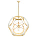 Myhouse Lighting Quorum - 866-8-0880 - Eight Light Pendant - Domain - Studio White w/ Aged Brass