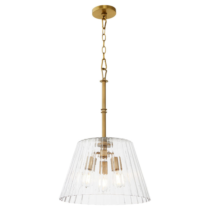 Myhouse Lighting Quorum - 8803-3-47 - Three Light Pendant - Lawton - Brushed Brass