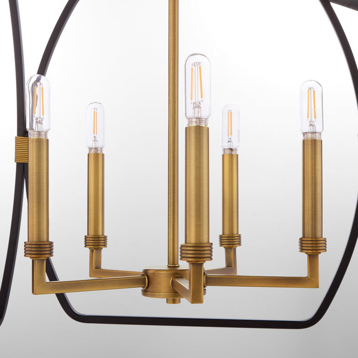 Myhouse Lighting Quorum - 881-5-5947 - Five Light Pendant - Bishop - Matte Black / Brushed Brass