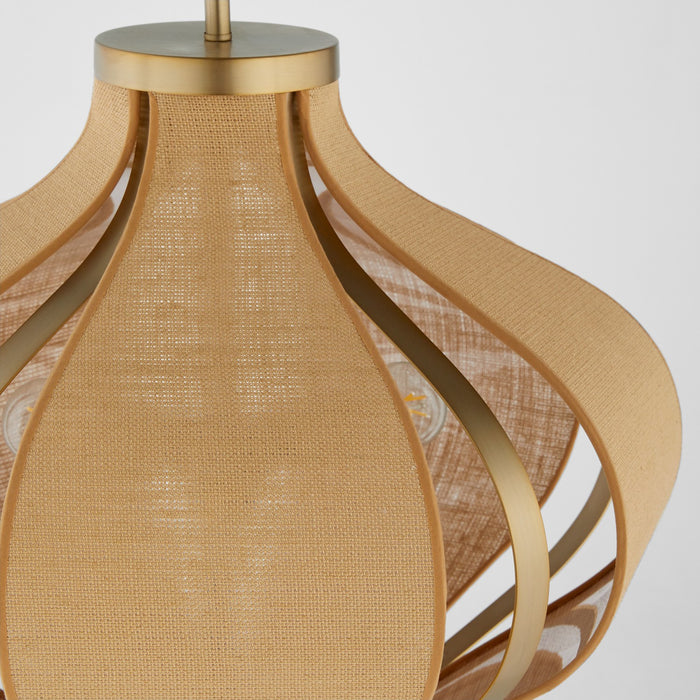 Myhouse Lighting Quorum - 892-3-80 - Three Light Pendant - Monroe - Aged Brass