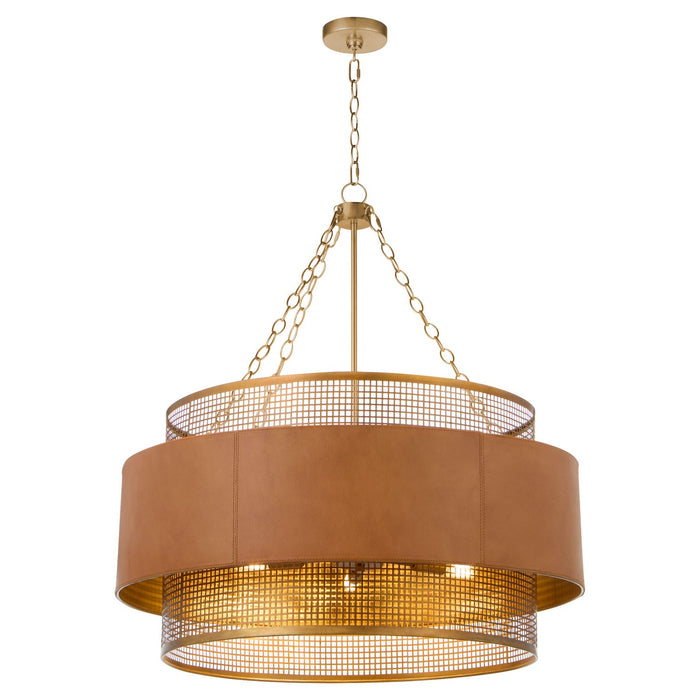 Myhouse Lighting Cyan - 11932 - Six Light Chandelier - Newcomb - Aged Brass/Brown