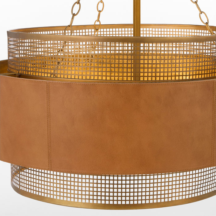 Myhouse Lighting Cyan - 11932 - Six Light Chandelier - Newcomb - Aged Brass/Brown