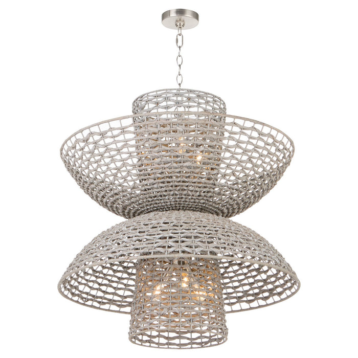 Myhouse Lighting Cyan - 11933 - Six Light Chandelier - Masasa - Pale Grey/Nickel