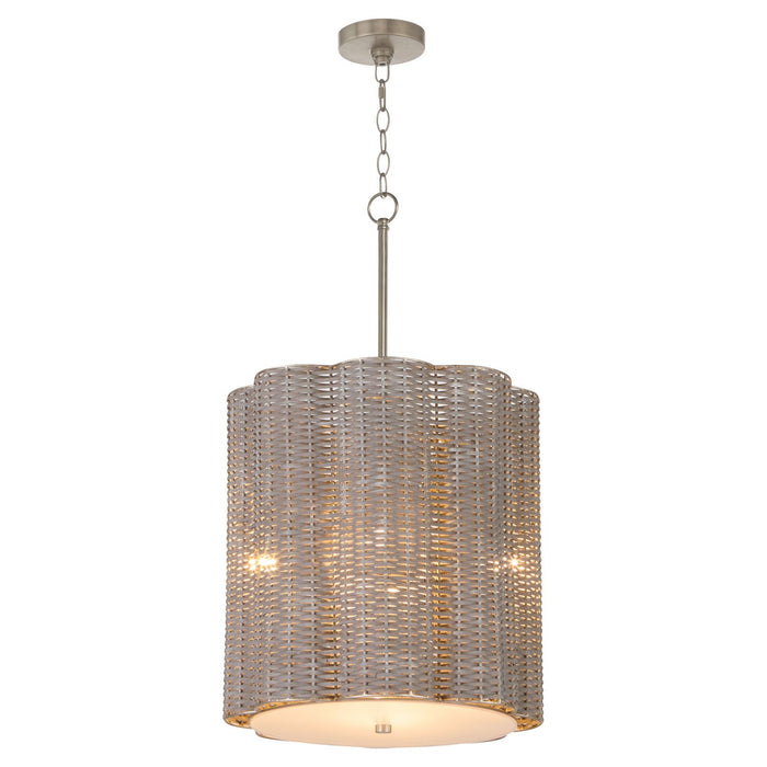 Myhouse Lighting Cyan - 11938 - Four Light Pendant - Boracay - Brushed Grey Cane/Nickel