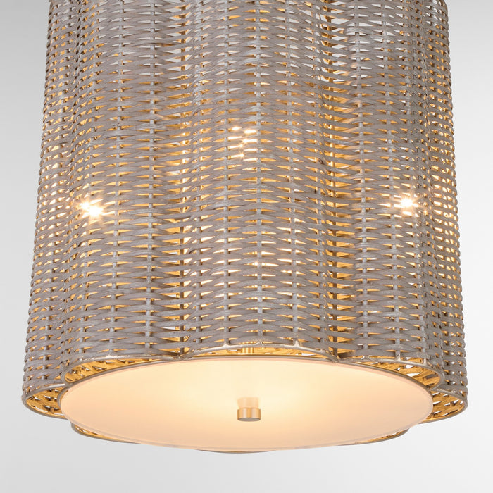 Myhouse Lighting Cyan - 11938 - Four Light Pendant - Boracay - Brushed Grey Cane/Nickel
