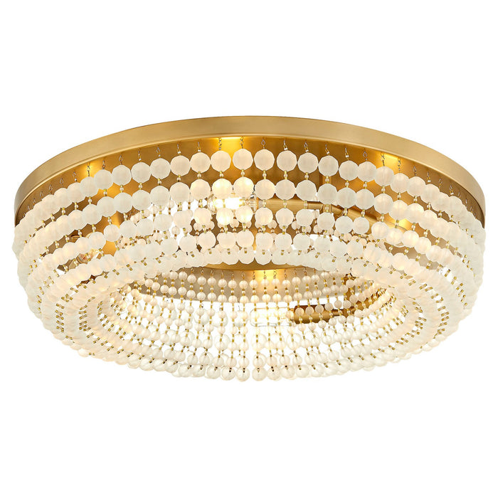 Myhouse Lighting Cyan - 11942 - Six Light Flush Mount - Ophelia - Aged Brass