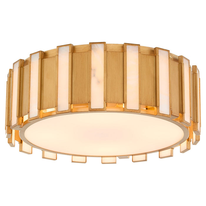 Myhouse Lighting Cyan - 11948 - Four Light Flush Mount - Volterra - Aged Brass