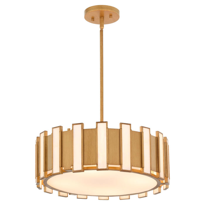 Myhouse Lighting Cyan - 11950 - Four Light Pendant - Volterra - Aged Brass
