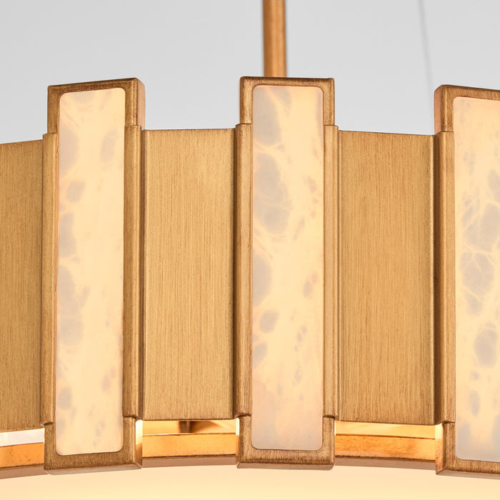 Myhouse Lighting Cyan - 11951 - Five Light Pendant - Volterra - Aged Brass