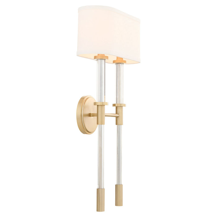 Myhouse Lighting Cyan - 11953 - Two Light Wall Sconce - Hightower - Clear/Aged Brass