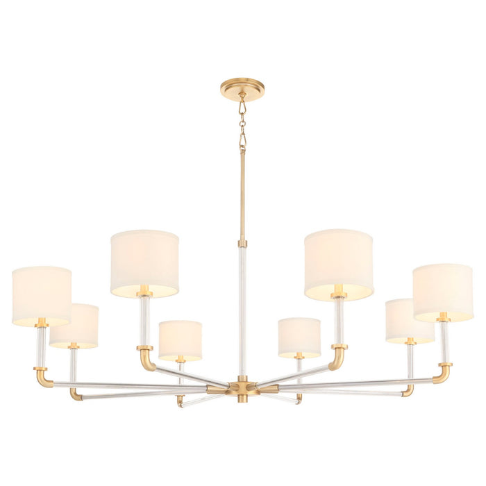 Myhouse Lighting Cyan - 11955 - Eight Light Chandelier - Hightower - Clear/Aged Brass