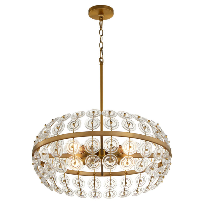 Myhouse Lighting Cyan - 11959 - Four Light Pendant - Selena - Aged Brass