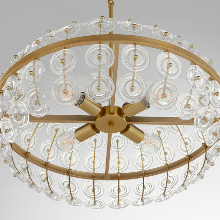 Myhouse Lighting Cyan - 11959 - Four Light Pendant - Selena - Aged Brass